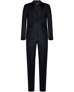 ZEGNA Wool Single-Breasted Blazer - Black