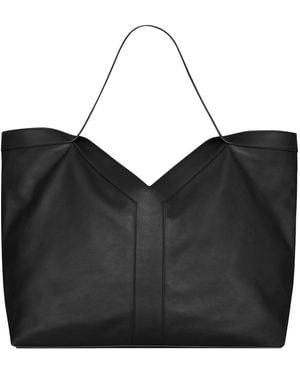 Saint Laurent Large Tote Bag Calfskin Handbags - Black