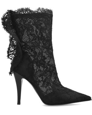McQueen Lace Ankle Boots Heron - Black