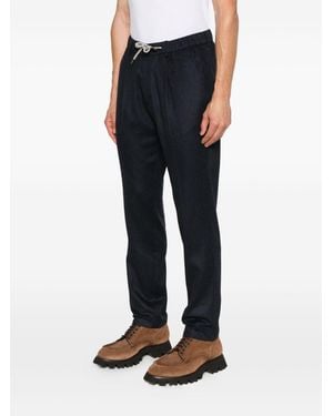 Herno Resort Cashmere Silk One-Pleat Pants With Drawstring Waist.<Br - Blue