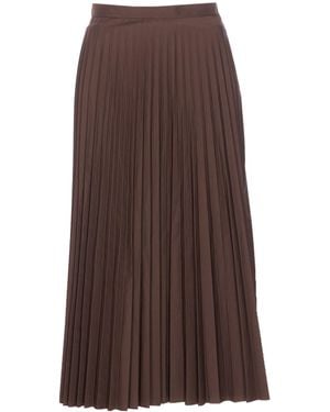 MM6 by Maison Martin Margiela Pleated Skirt - Brown
