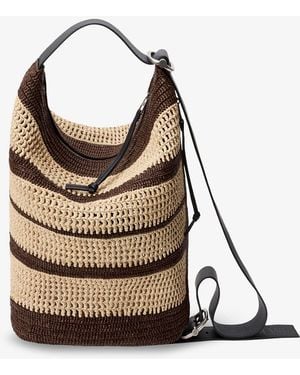 Loewe Bucket Bag Paulas Ibiza Raffia Raffia/Leather Shoulder - Natural