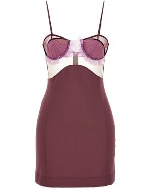 Nensi Dojaka 'Explosive Flower Bra' Dress - Purple