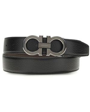 Ferragamo Calf Leather Bos Taurus Regular Belt - Black
