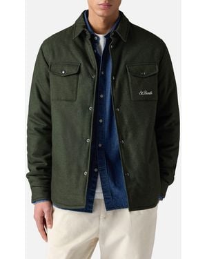 MC2 Saint Barth Woolly Overshirt Chalet With St. Barth Embroidery - Green