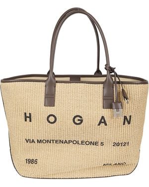 Hogan Chic Mini Shopper Handbag - Natural