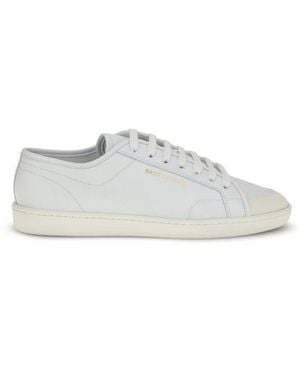 Saint Laurent Calf Leather Bos Taurus Low Top Trainers - White