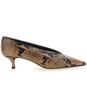 Le Monde Beryl Mules Kitten Heel Leather Lamb - Brown