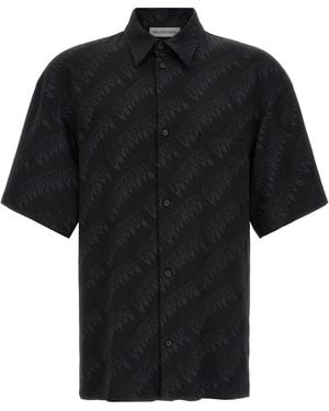 Balenciaga Printed Logo Shirt - Black