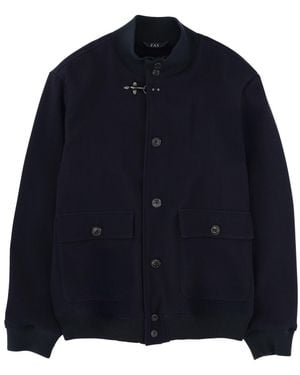 Fay Wool Jacket With Buttons Virgin - Blue