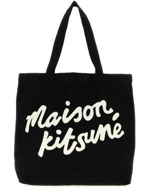Maison Kitsuné Maison Kitsune Handwriting Tote - Black