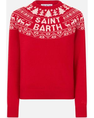 Mc2sb New Queen Norwegian Jacquard Sweater __Single__ Knitwear - Red