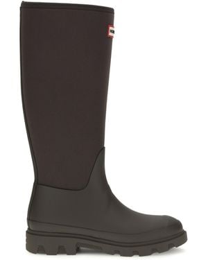 HUNTER Downpour Tall Boots Rubber Upper - Black