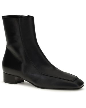 Herbert Levine Shadow Ban Leather Ankle Boots - Black