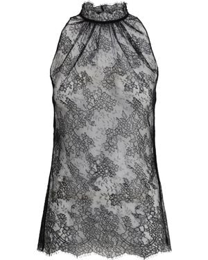 McQueen Sleeveless Lace Top - Gray