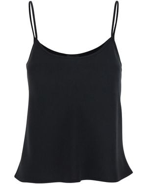 Le Plain Top With Spaghetti Straps - Black