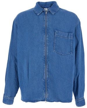 Won Hundred Shirt Zayne Denim Zip With Front - Blue