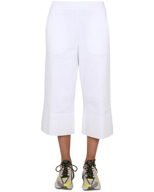 Stella McCartney Pantalone Con Ricamo Logo - White