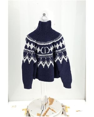 Dior Fair Isle Knit Sweater General Cotton - Blue