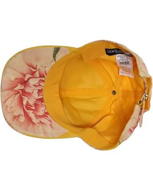 Dolce & Gabbana Cotton Floral Baseball Capello Hat - Orange