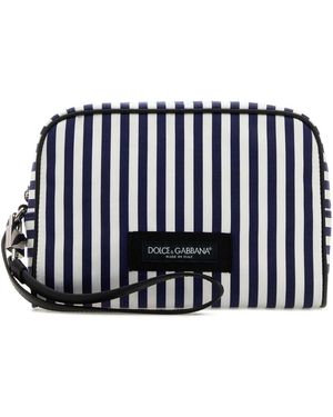 Dolce & Gabbana Dolce & Gabbana Embroidered Poplin Clutch - Black