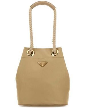Prada Sand Re-Nylon Mariner Bucket Bag - Natural