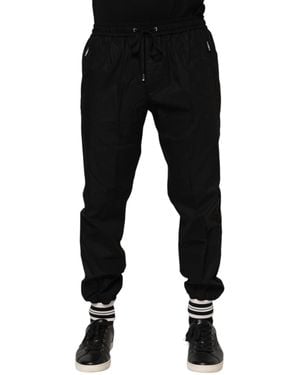 Dolce & Gabbana Drawstring Waist Track Trousers - Black