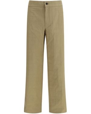 Burberry Textured Check Cotton Pants - Green