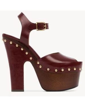 Chloé Chloé H26 Platform Heel — Burgundy - Red