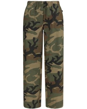 Ella Camouflage Palazzo Trousers - Green