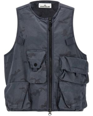 Stone Island Camouflage Vest - Blue