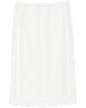 Low Classic Layered Midi Skirt - White