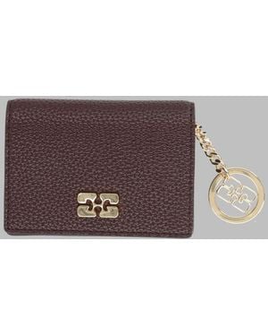 Ganni Card Holder Wallets & Purses - Brown
