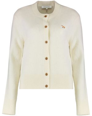Maison Kitsuné Cardigan Merino Wool Cardigans - Natural