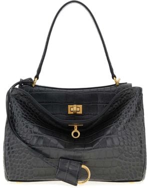 Balenciaga Dark Leather Small Rodeo Handbag - Black