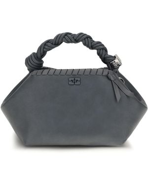 Ganni Small Bou Woven Handbag Polyurethane; Polyester Shoulder Bags - Blue