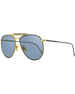 Thom Browne Pilot Sunglasses Tb015Ltd Nvygld- 62Mm Metal - Black