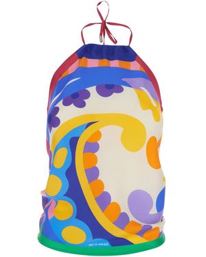 Etro Silk Top With All-Over Paisley Motif For - Blue