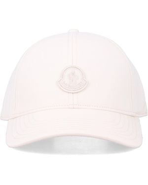 Moncler Cotton Gabardine Baseball Cap Lining Hat - Natural