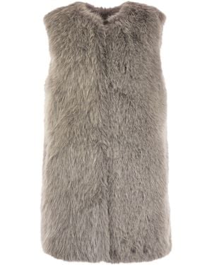 Herno Cruelty-Free Fur Sleeve Coat - Grey