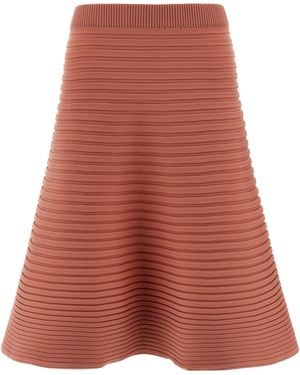 Pleats Please Issey Miyake Polyester Midi Skirt - Red