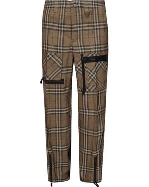 Burberry Check Silk Blend Cargo Pants - Multicolor