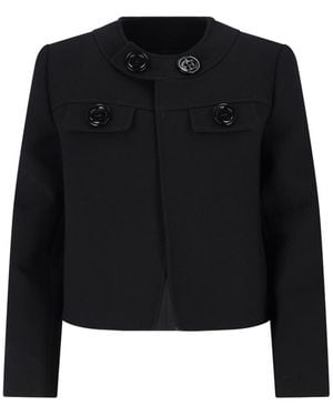 Celine Wool Jacket With Maxi Buttons - Black