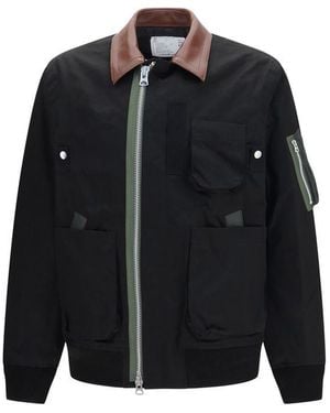 Sacai Cotton Bomber Clothing - Black