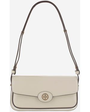 Tory Burch Robinson Leather Shoulder Bag - Metallic