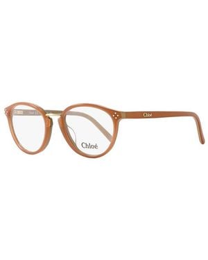 Chloé Chloe Eyeglasses Cat Eye Full Rim, Caramel Frame And Clear Demo Lens Ce2666208 - Brown