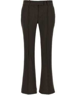 The Attico Cropped Flared Trousers - Black