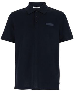 Givenchy Polo Shirt With Classic Collar And Logo Patch On The Front - Blue