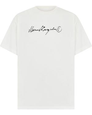 MM6 by Maison Margiela T-Shirt With Print Cotton T-Shirts - White