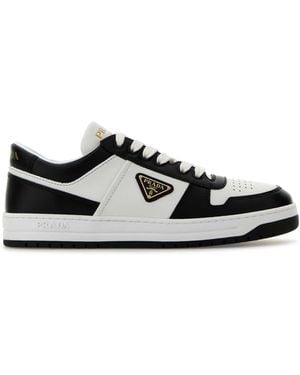 Prada Two-Tone Leather Downtown Trainers - Black